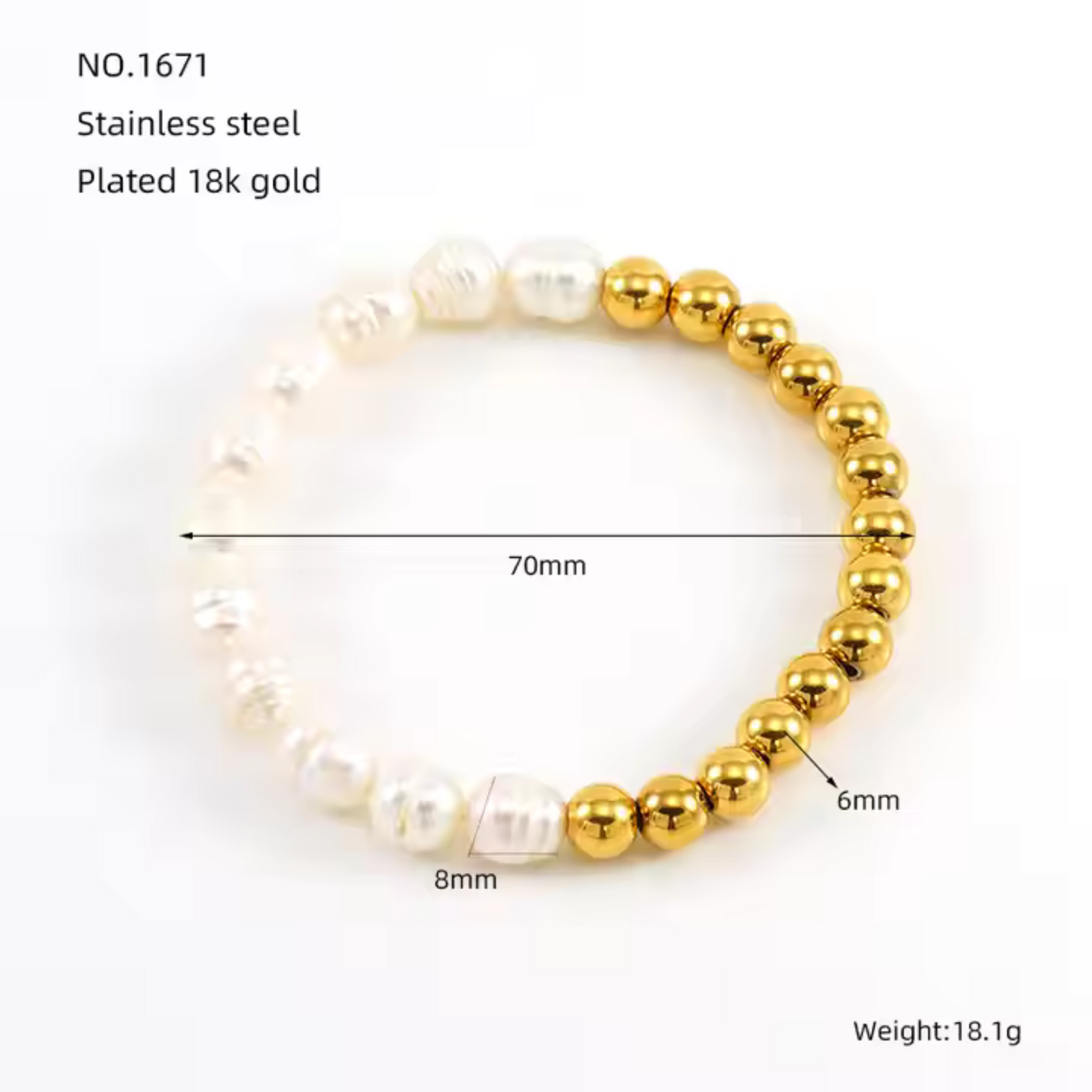 Golden Poise ā Pearl & Bead Grace Bracelet