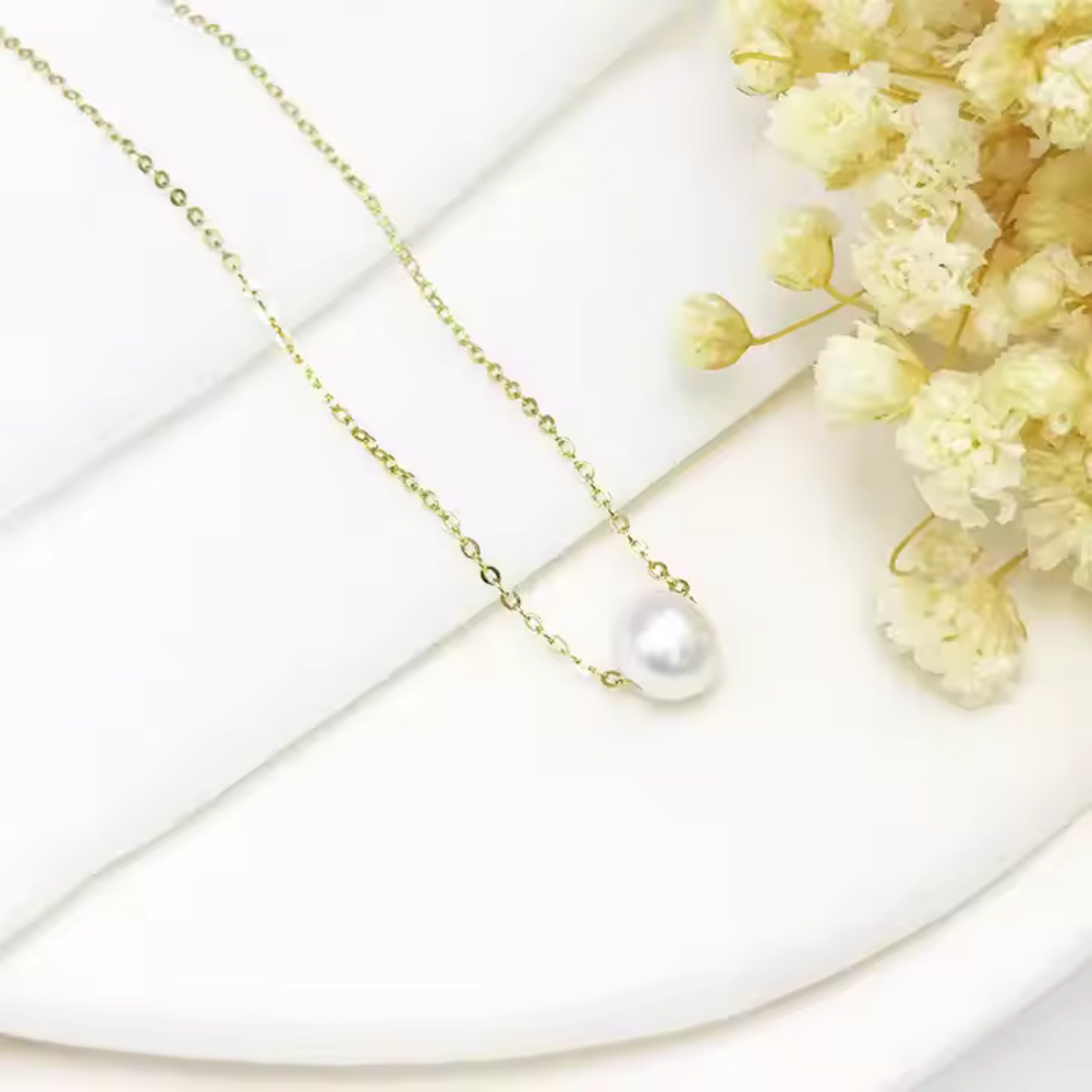 Earth born Glow – Natural Pearl & Stone Pendant Necklace