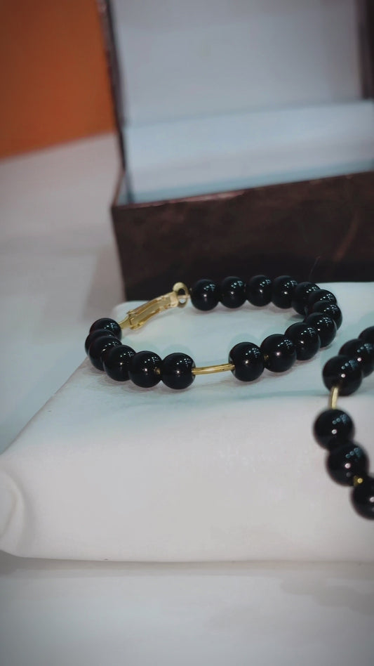 Elegant Black Onyx Bead earrings